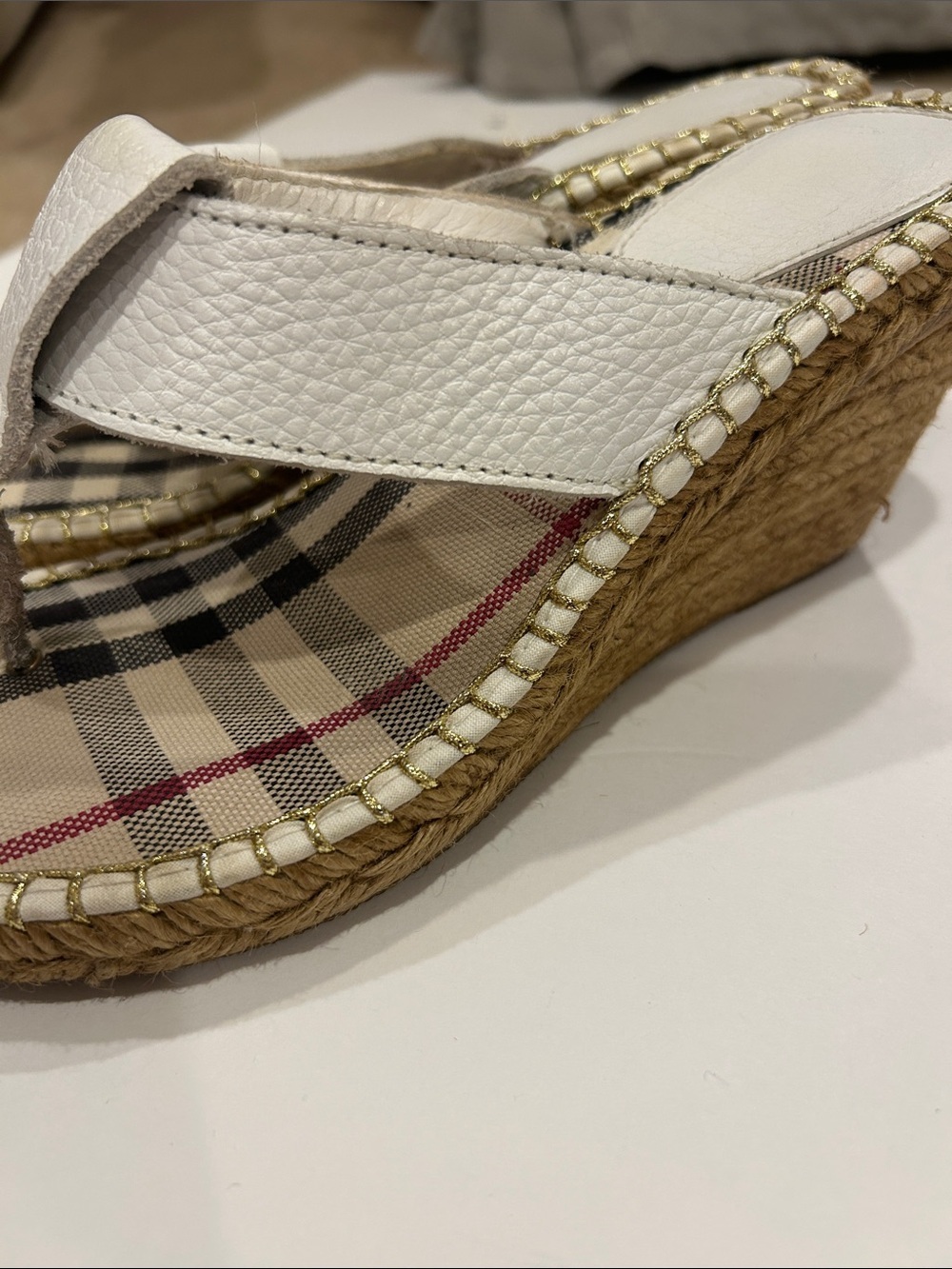 Designer Inspired Nova Check Wedge Sandals women’s Size EU 38 - Picture 11 of 13